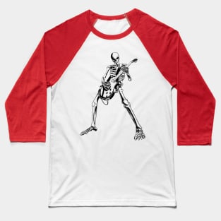 Halloween Skeleton Rocker Ghitar Baseball T-Shirt